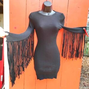 Akira Black Fringe Dress